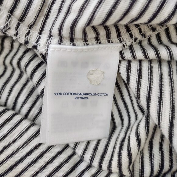 Lands' End Women’s Tank Top Size Small Black White Striped Knit Side Split - Picture 6 of 7